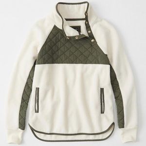 [A&F] Asymmetrical Snap-up Fleece